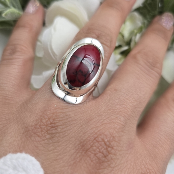 ❤️ JASPER STERLING SILVER RING - Picture 6 of 9